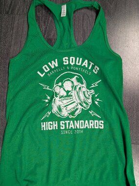 Barbells And Ponytails "Heavy Metal" Racerback Tank Top Sz S NEW